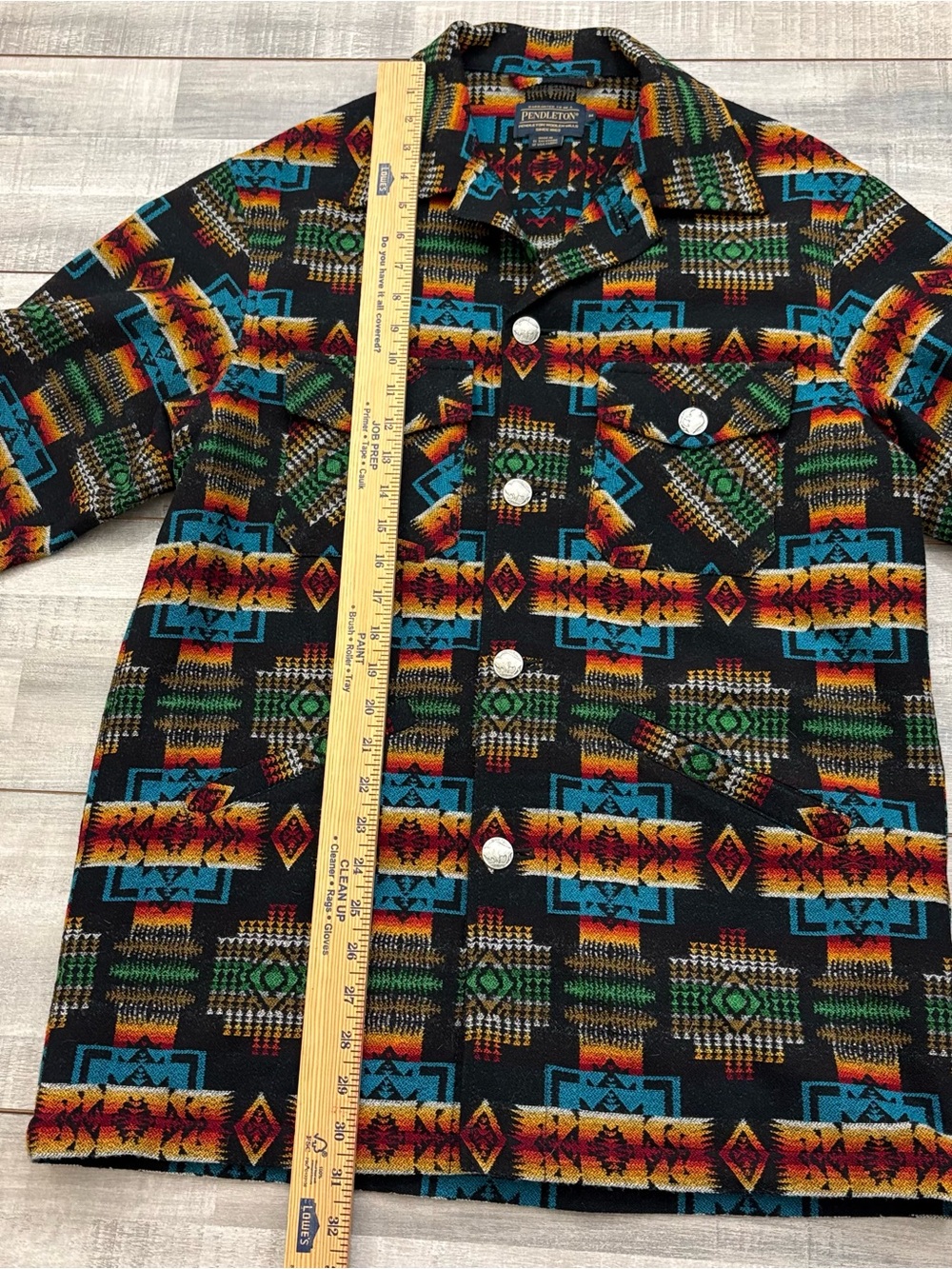 Pendleton Wool Shirt Jacket Chief Joseph Mens M Buffalo Nickel Buttons Aztec - Picture 9 of 16